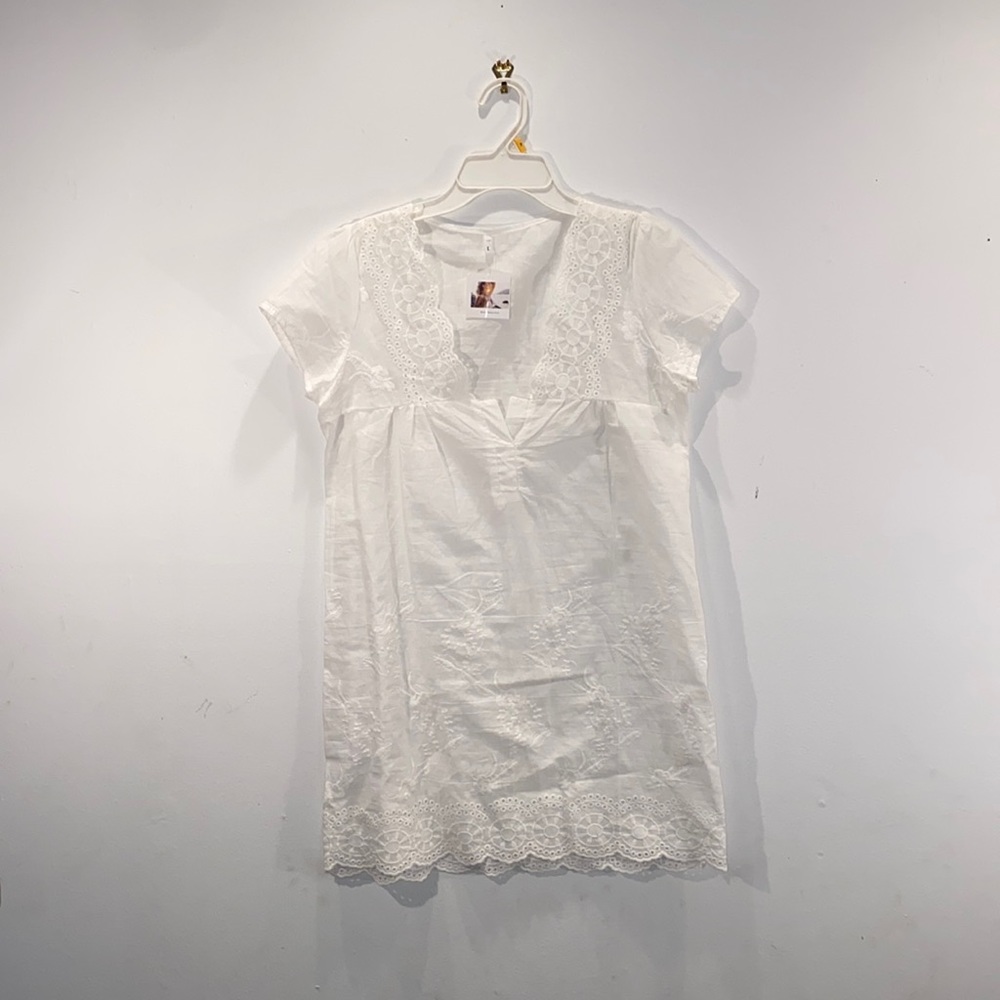White embroidered Swim Cover Up
